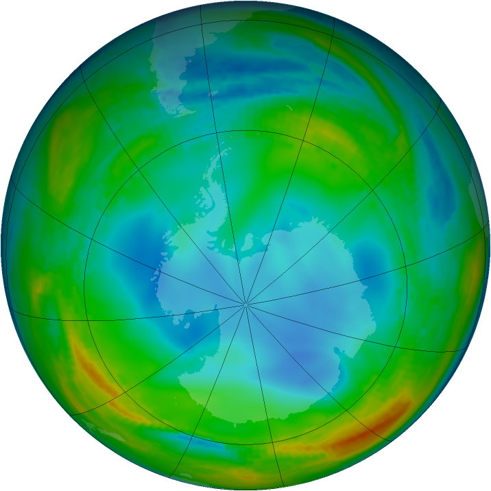 Antarctic ozone map for 11 July 1994